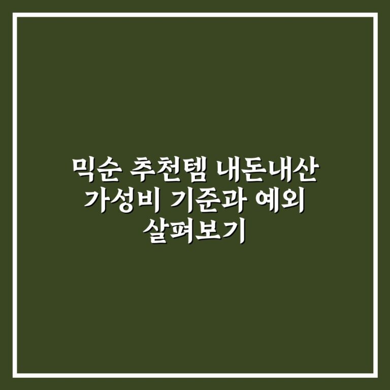 믹순 추천템 내돈내산 가성비 기준과 예외 살펴보기