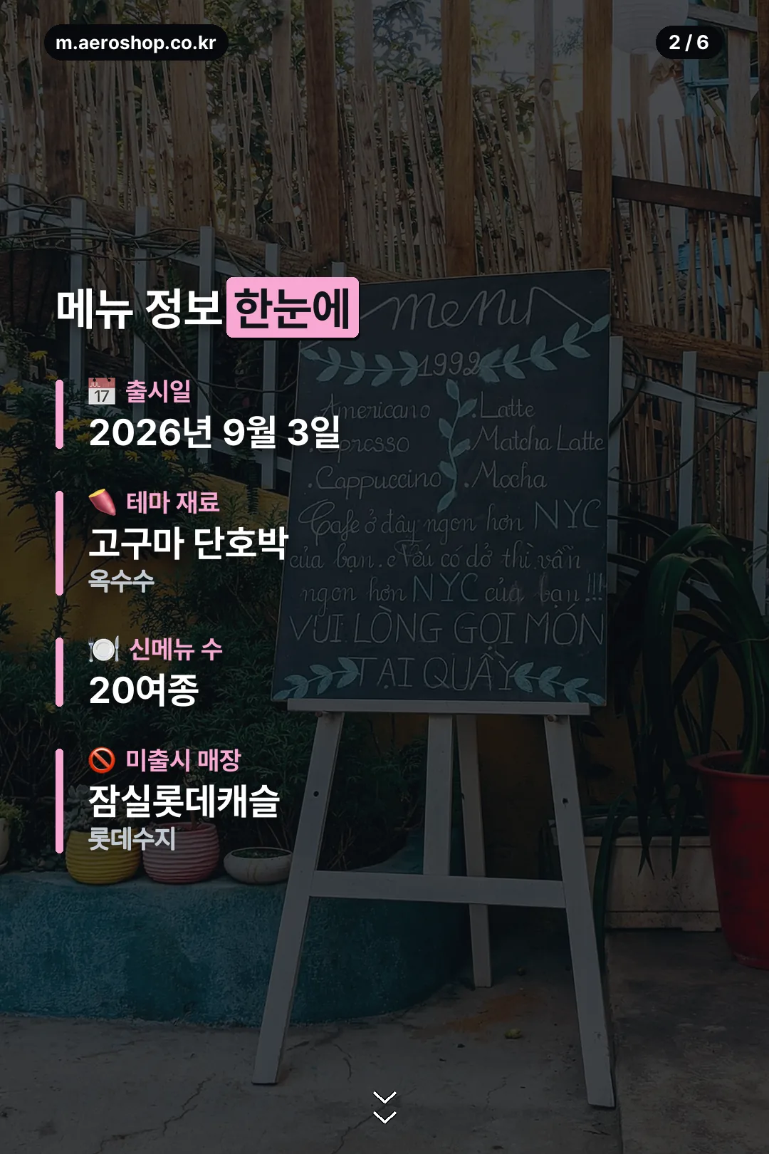메뉴 정보 한눈에